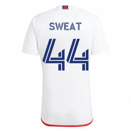Kandiny Homme Maillot Ben Sweat #44 Blanc Rouge Tenues Extérieur 2023/24 T-Shirt