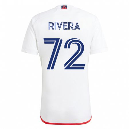 Kandiny Homme Maillot Damián Rivera #72 Blanc Rouge Tenues Extérieur 2023/24 T-Shirt