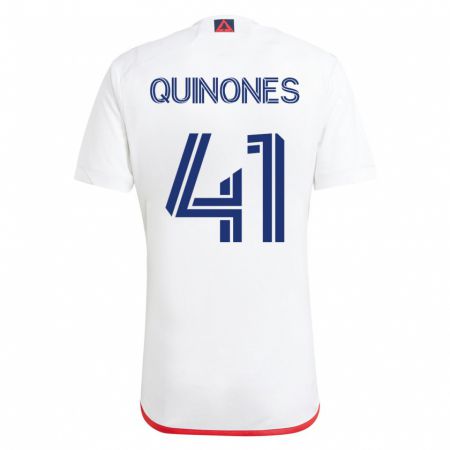 Kandiny Homme Maillot Colby Quiñónes #41 Blanc Rouge Tenues Extérieur 2023/24 T-Shirt