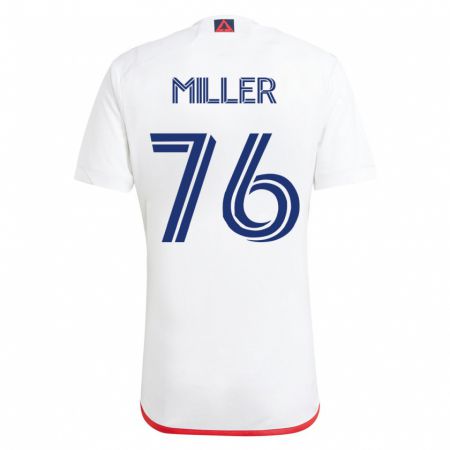 Kandiny Homme Maillot Peyton Miller #76 Blanc Rouge Tenues Extérieur 2023/24 T-Shirt