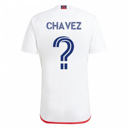 Kandiny Homme Maillot Gabriel Chávez #0 Blanc Rouge Tenues Extérieur 2023/24 T-Shirt