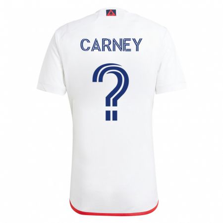 Kandiny Homme Maillot Ryan Carney #0 Blanc Rouge Tenues Extérieur 2023/24 T-Shirt