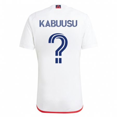 Kandiny Homme Maillot Jamie Kabuusu #0 Blanc Rouge Tenues Extérieur 2023/24 T-Shirt