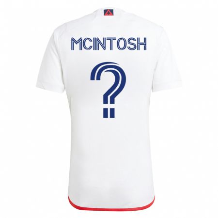 Kandiny Homme Maillot Damario Mcintosh #0 Blanc Rouge Tenues Extérieur 2023/24 T-Shirt