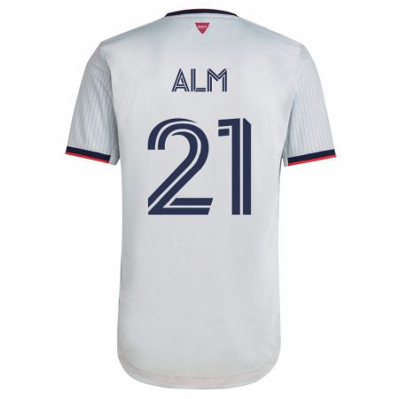 Kandiny Homme Maillot Rasmus Alm #21 Blanc Tenues Extérieur 2023/24 T-Shirt