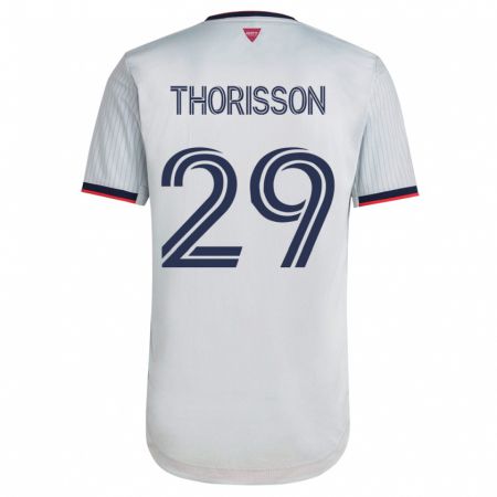 Kandiny Homme Maillot Nökkvi Thórisson #29 Blanc Tenues Extérieur 2023/24 T-Shirt