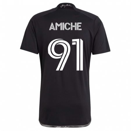 Kandiny Homme Maillot Kemy Amiche #91 Noir Tenues Extérieur 2023/24 T-Shirt