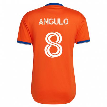 Kandiny Homme Maillot Marco Angulo #8 Blanc Tenues Extérieur 2023/24 T-Shirt