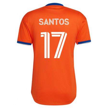 Kandiny Homme Maillot Sergio Santos #17 Blanc Tenues Extérieur 2023/24 T-Shirt