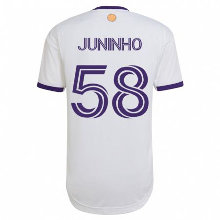 Kandiny Homme Maillot Juninho #58 Blanc Tenues Extérieur 2023/24 T-Shirt