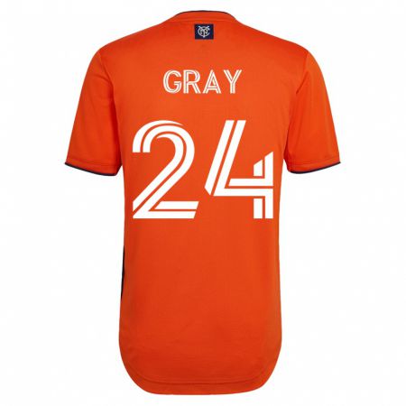 Kandiny Homme Maillot Tayvon Gray #24 Noir Tenues Extérieur 2023/24 T-Shirt