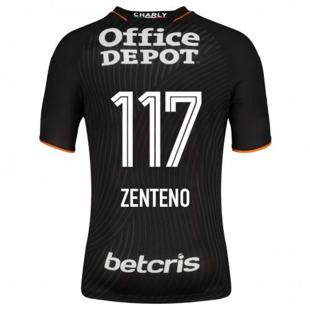 Kandiny Homme Maillot Gustavo Zenteno #117 Noir Tenues Extérieur 2023/24 T-Shirt