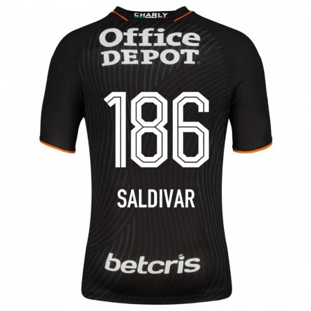 Kandiny Homme Maillot José Saldívar #186 Noir Tenues Extérieur 2023/24 T-Shirt