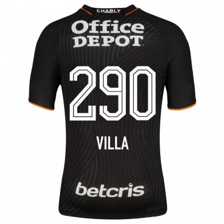 Kandiny Homme Maillot Adrián Villa #290 Noir Tenues Extérieur 2023/24 T-Shirt