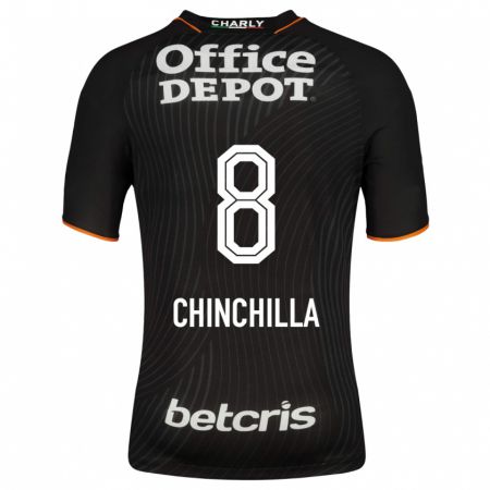 Kandiny Homme Maillot Priscila Chinchilla #8 Noir Tenues Extérieur 2023/24 T-Shirt
