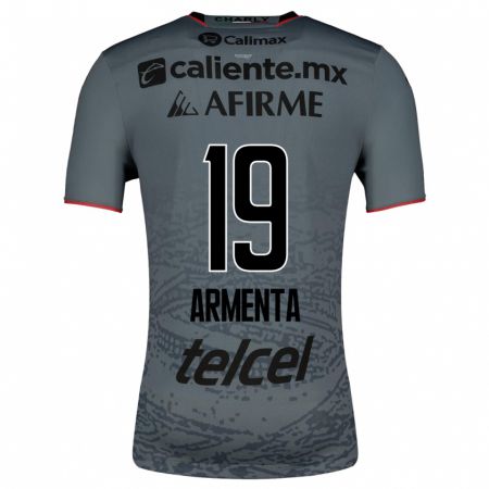 Kandiny Homme Maillot Eduardo Armenta #19 Gris Tenues Extérieur 2023/24 T-Shirt