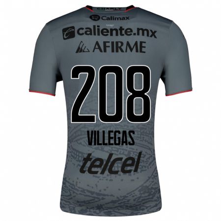Kandiny Homme Maillot Óscar Villegas #208 Gris Tenues Extérieur 2023/24 T-Shirt
