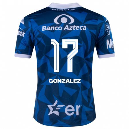 Kandiny Homme Maillot Andrea González #17 Bleu Tenues Extérieur 2023/24 T-Shirt