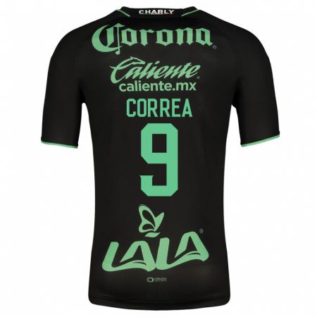 Kandiny Homme Maillot Javier Correa #9 Noir Tenues Extérieur 2023/24 T-Shirt