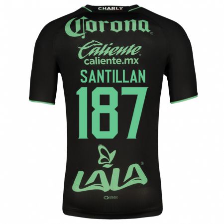 Kandiny Homme Maillot Emilio Santillán #187 Noir Tenues Extérieur 2023/24 T-Shirt