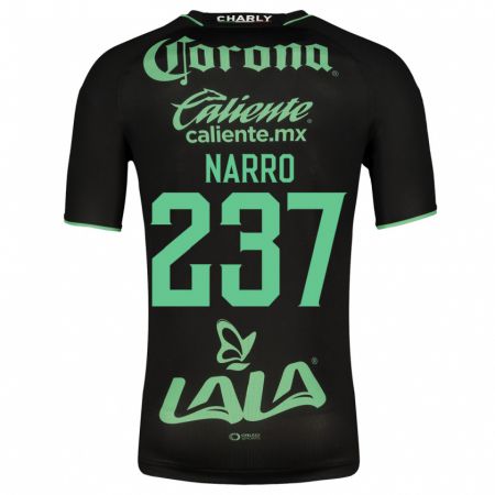 Kandiny Homme Maillot Ernesto Narro #237 Noir Tenues Extérieur 2023/24 T-Shirt