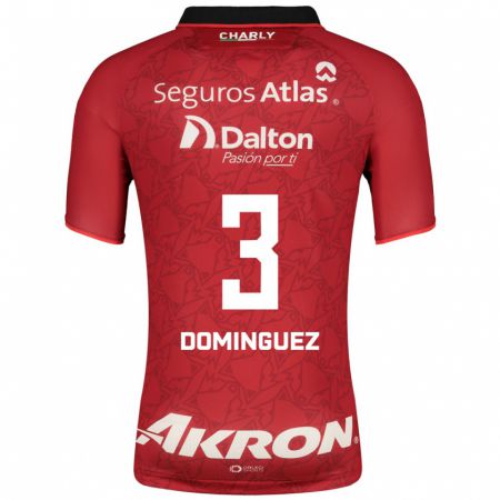 Kandiny Homme Maillot Idekel Domínguez #3 Rouge Tenues Extérieur 2023/24 T-Shirt