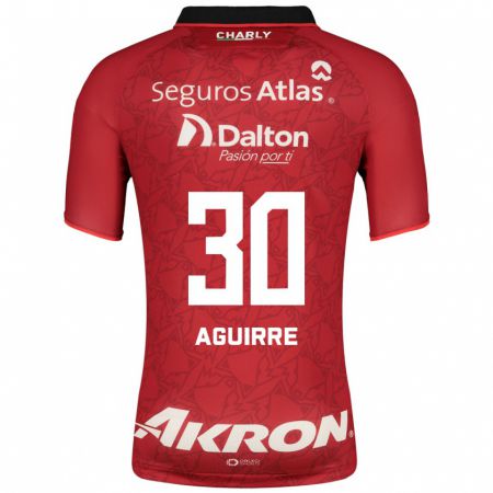 Kandiny Homme Maillot Eduardo Aguirre #30 Rouge Tenues Extérieur 2023/24 T-Shirt