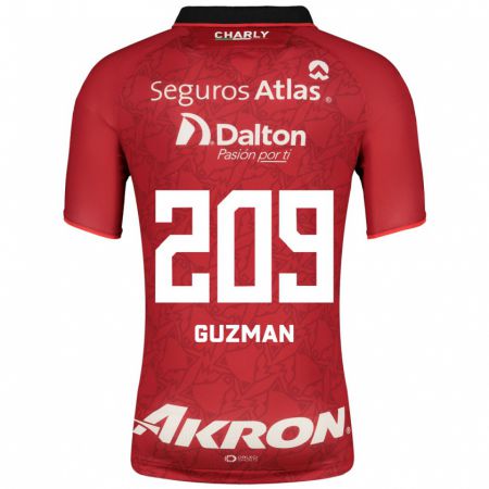 Kandiny Homme Maillot Jorge Guzmán #209 Rouge Tenues Extérieur 2023/24 T-Shirt