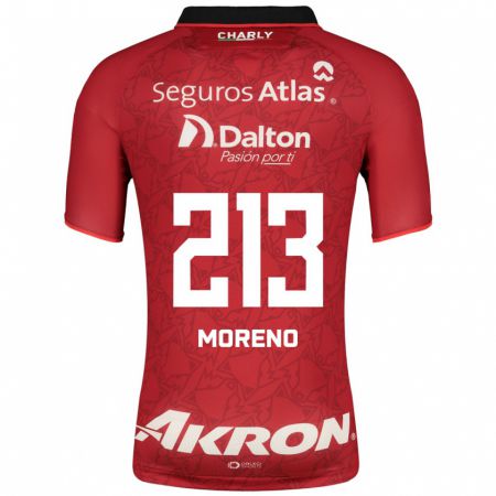 Kandiny Homme Maillot Eduardo Moreno #213 Rouge Tenues Extérieur 2023/24 T-Shirt