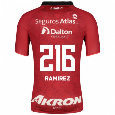 Kandiny Homme Maillot Paulo Ramírez #216 Rouge Tenues Extérieur 2023/24 T-Shirt
