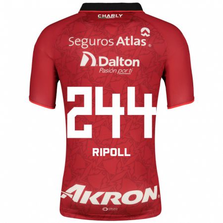 Kandiny Homme Maillot Alonso Ripoll #244 Rouge Tenues Extérieur 2023/24 T-Shirt