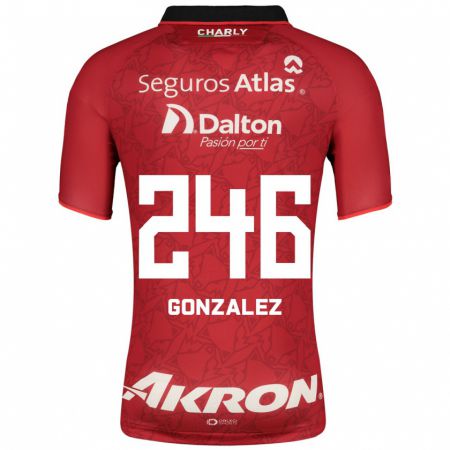 Kandiny Homme Maillot Juan González #246 Rouge Tenues Extérieur 2023/24 T-Shirt