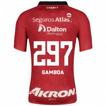 Kandiny Homme Maillot Luis Gamboa #297 Rouge Tenues Extérieur 2023/24 T-Shirt