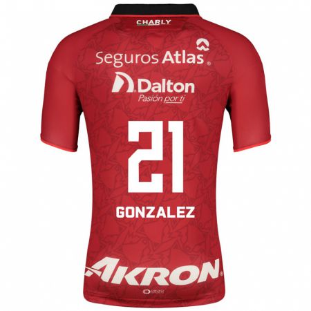 Kandiny Homme Maillot Sarahí González #21 Rouge Tenues Extérieur 2023/24 T-Shirt