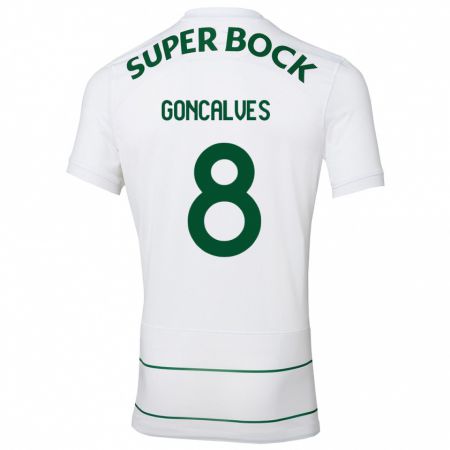 Kandiny Homme Maillot Pedro Gonçalves #8 Blanc Tenues Extérieur 2023/24 T-Shirt