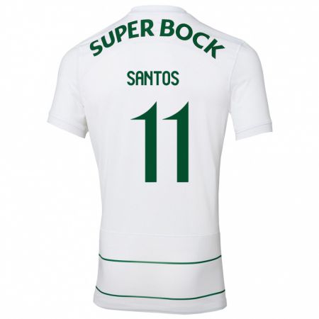 Kandiny Homme Maillot Nuno Santos #11 Blanc Tenues Extérieur 2023/24 T-Shirt
