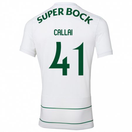 Kandiny Homme Maillot Diego Callai #41 Blanc Tenues Extérieur 2023/24 T-Shirt