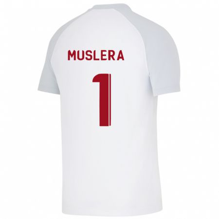Kandiny Homme Maillot Fernando Muslera #1 Blanc Tenues Extérieur 2023/24 T-Shirt