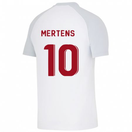 Kandiny Homme Maillot Dries Mertens #10 Blanc Tenues Extérieur 2023/24 T-Shirt