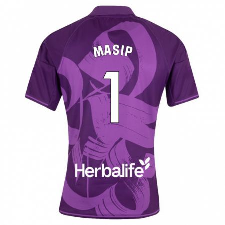 Kandiny Homme Maillot Jordi Masip #1 Violet Tenues Extérieur 2023/24 T-Shirt