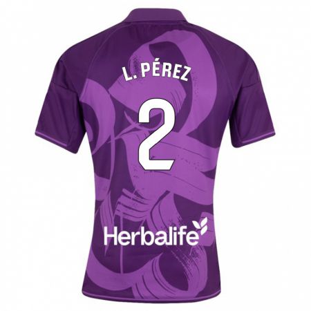 Kandiny Homme Maillot Luis Pérez #2 Violet Tenues Extérieur 2023/24 T-Shirt