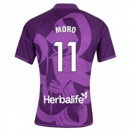 Kandiny Homme Maillot Raúl Moro #11 Violet Tenues Extérieur 2023/24 T-Shirt
