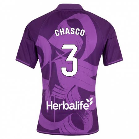 Kandiny Homme Maillot Raúl Chasco #3 Violet Tenues Extérieur 2023/24 T-Shirt