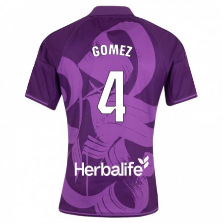 Kandiny Homme Maillot Adrián Gómez #4 Violet Tenues Extérieur 2023/24 T-Shirt