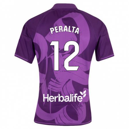 Kandiny Homme Maillot Fernando Peralta #12 Violet Tenues Extérieur 2023/24 T-Shirt