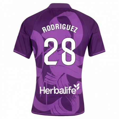 Kandiny Homme Maillot Yago Rodríguez #28 Violet Tenues Extérieur 2023/24 T-Shirt
