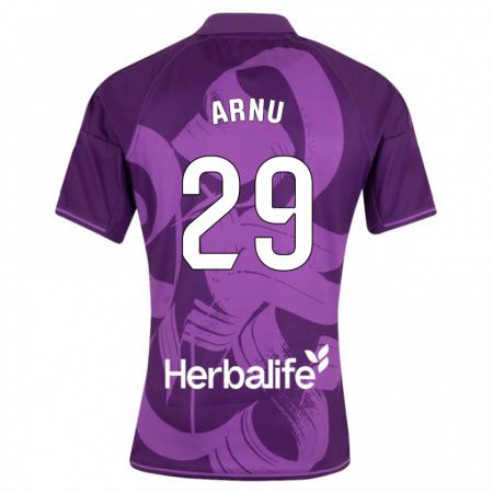 Kandiny Homme Maillot Adrián Arnu #29 Violet Tenues Extérieur 2023/24 T-Shirt