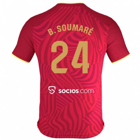 Kandiny Homme Maillot Boubakary Soumaré #24 Rouge Tenues Extérieur 2023/24 T-Shirt