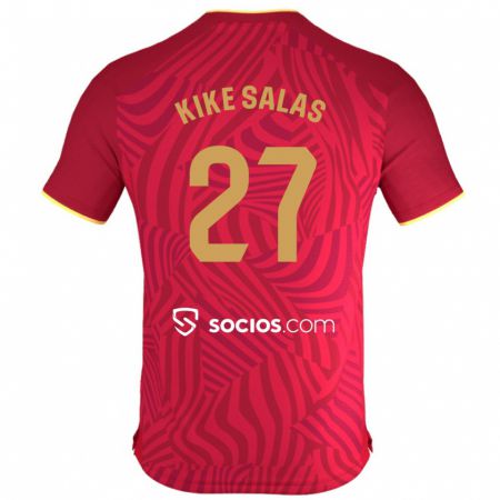 Kandiny Homme Maillot Kike Salas #27 Rouge Tenues Extérieur 2023/24 T-Shirt