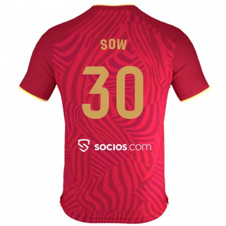 Kandiny Homme Maillot Ibrahima Sow #30 Rouge Tenues Extérieur 2023/24 T-Shirt
